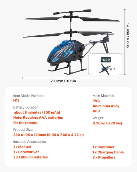Beginner Friendly RC Helicopter With One Key Takeoff And Landing, 2.4GHz Anti Interference Remote, Altitude Hold, LED Lights