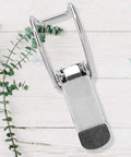 Beefy Heavy Duty Locking Hasp Kit For Machinery And Hardware, Sturdy Iron Plating With Stainless 201 on white wood background