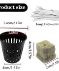 2 Inch Aeration Cups Net Pots For Hydroponics With Slotted Mesh and Ruler for Size Comparison