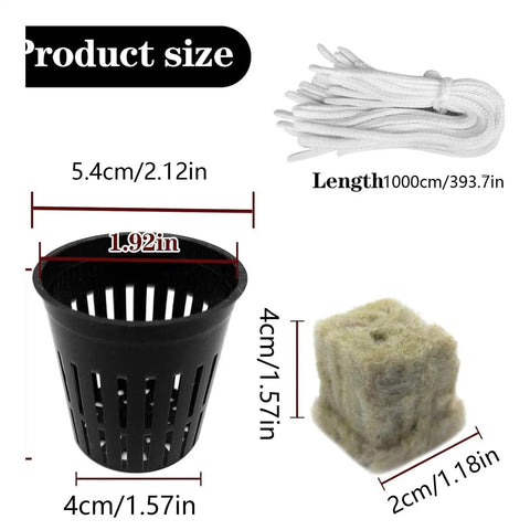 2 Inch Aeration Cups Net Pots For Hydroponics With Slotted Mesh and Ruler for Size Comparison