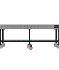 Heavy Duty Welding Fixture Table 96X48X36 Steel Workhorse With Built In Shelf sturdy design, rolling with non-marking casters, flat top surface.