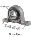 Close-up of a 1 inch steel pillow block for 1 Inch Steel Live Axle Kit With 19 By 7 8 Tubeless Wheels Rims Chain Sprocket And Brake Master Cylinder.