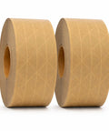 Premium Heavy Duty Water Activated Packing Tape With Badass Hold Fiberglass Kraft Backing rolls, ideal for carton sealing and shipping.