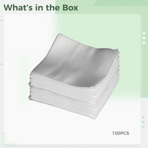 Set Of 100 Cushioned Foam Bags 11.8 By 11.8 Inches White With Protective Film for Moving and Shipping stack
