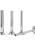 4-Pack Universal Sausage Stuffer Tubes with Four Diameters for LEM 606 Series Stuffers, stainless steel set displayed