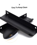 Matte Black Dresser Drawer Pulls 5 Pack Square Bar Cabinet Handles for Kitchen and Home Closet, 80mm aluminum edge finger pulls