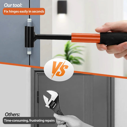 4 In 1 Door Hinge Gap Adjustment Tool Kit For Residential And Commercial Use Heavy Duty Hinge Repair Wrench With Rubber Grip in use on door hinge