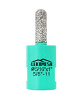 Diamond Masonry Bit for Mortar Removal and Tuck Pointing, 5/16 Inch Diameter by 1 Inch Length, shown in turquoise color