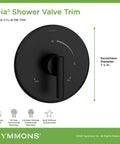 Dia Shower Valve Trim Kit Matte Black For Temptrol Pressure Balancing Valve With Easy Grip Brass Lever Handle And Escutcheon