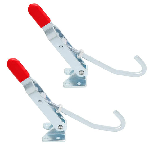 Two Pack J Hook Toggle Clamp Set, Heavy Duty Toggle Latch Clamp With Adjustable 375 LB Capacity, Pull Draw Quick Latch, Steel