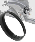 Black 7 Inch Headlamp Trim Ring Cover Replacement For Harley-Davidson Touring with motorcycle background