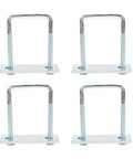 Heavy Duty Galvanized Leaf Spring Clamps For Trucks And Boats Fit 3 Inch Wide Springs Secure Rails Up To Square U Bracket Kit Easy Install, four-pack