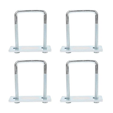 Heavy Duty Galvanized Leaf Spring Clamps For Trucks And Boats Fit 3 Inch Wide Springs Secure Rails Up To Square U Bracket Kit Easy Install, four-pack