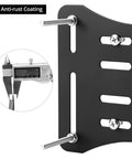 Rock Solid Bed Frame Brackets 2 Pcs Heavy Steel Headboard Footboard Connectors For Wood Furniture Quick Hookup Matte Black Hardware close-up with anti-rust coating.