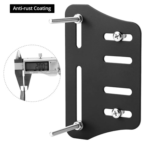 Rock Solid Bed Frame Brackets 2 Pcs Heavy Steel Headboard Footboard Connectors For Wood Furniture Quick Hookup Matte Black Hardware close-up with anti-rust coating.