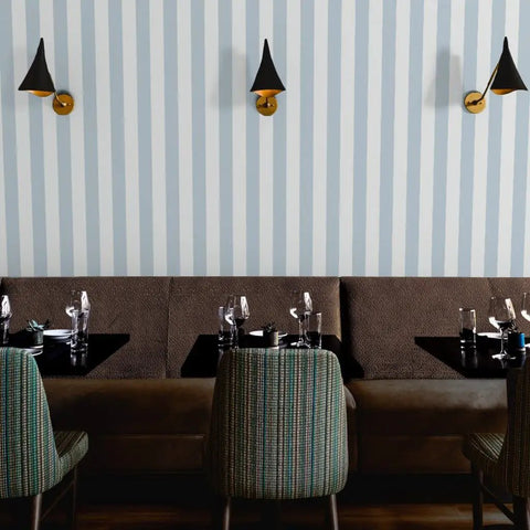 Top Shelf Classic Traditional Leather Grain Vinyl Wallpaper Hella Durable Type Ii Commercial Grade Wallcovering in a restaurant setting.