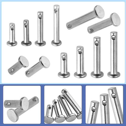 60 Piece Stainless Clevis Pins Set With Holes - M3, M4, M5 Flat Head Location Pins, T-Shape And Round Pins, 304 Stainless Steel