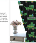 Farm Gear Themed Kid Friendly Window Curtains For Boys And Teens Two Panel Set 42 By 45 Inches Polyester 30 Percent Blackout