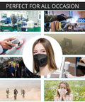 Black Disposable Face Masks With Breathing Valve 10 Pack 5 Layer Protective Masks For Men And Women; various usage scenarios