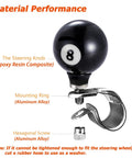 8 Ball Steering Wheel Assist Booster Grip Hand Control Spinner Suicide Knob For Agricultural Tractors Forklifts And Lawn Mowers Black Beefy Grip For Easy U Turn And Smooth Stop Heavy Duty Tractor Accessory with epoxy resin composite and aluminum alloy.