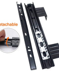 Badass Heavy Duty Keyboard Tray Guides With Ball Bearing Slides Three Fold Extensions Built To Last Thick Steel Rust Resistant Black Finish Smooth Desk Glides 10 Or 12 Inch Lengths 35 Or 60mm Lugs Easy Assembly For Pros Seeking Top Gear detachable black steel slide with ball bearings