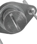 Close-up of Heavy Duty Spring Loaded Quarter Turn Fasteners With Mounting Plates For Atv And Utv Sheet Metal Door Panel.