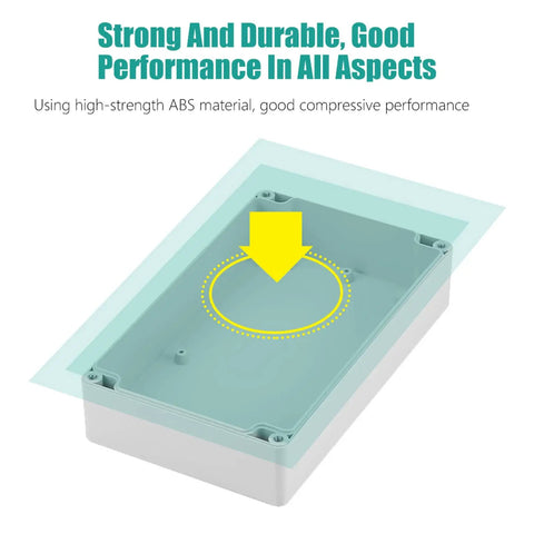 IP65 Waterproof ABS Plastic Project Box Power Control Enclosure 200x120x56mm demonstrating durability and compressive strength
