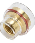 Glass Nozzle For Argon Welding Torch 1.6mm TIG Kit With Brass Collet Set, transparent and brass components, detailed view