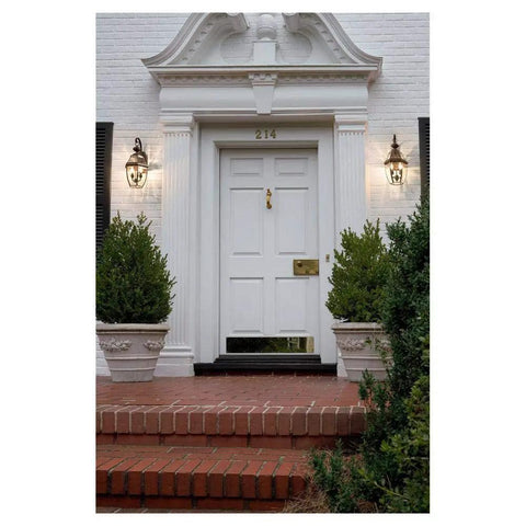 Lancaster One Light Outdoor Wall Lantern In Antique Brushed Nickel Finish For Wet Locations on classic white entryway