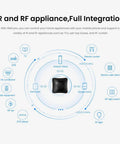 Diagram showing control features of WiFi Universal Remote For IR And RF 433 And 315MHz With Fixed Code and Alexa integration.