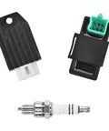 Ignition Coil Kit With Solenoid Relay, 5 Pin CDI Box, Regulator Rectifier And Spark Plug For 50cc To 140cc ATVs