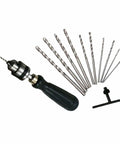 Compact Portable Hand Drill With Keyless Chuck And 10 Drill Bits 0.6-6mm Capacity Aluminum Alloy Body For On-The-Go DIY Projects