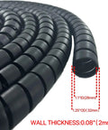 Close-up of Spiral Wrap Hose Cable Protector 1.25 Inch OD 20 Foot Pre Cut Lengths Beefed Up Heavy Duty Shield For Hydraulic And Pneumatic Hoses