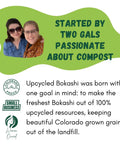 Upcycled Bokashi Compost Starter For Kitchen Bins From 100 Percent Upcycled Grains Dry Bokashi Bran with founders' image
