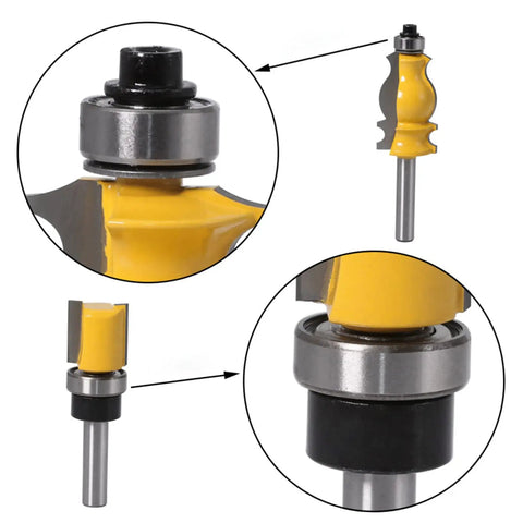 Replacement Bearings Kit For Router Bits With Top Mounted Bearing Guide Low Noise Double Shielded Design Pro Grade close-up view