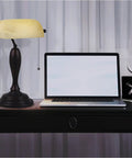 Antique Banker Desk Lamp In Oil Rubbed Bronze With Pull Chain Corded Lighting For Home Office Dorm Or Apartment