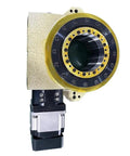Top Shelf High Rigidity Hollow Indexing Table Built With Slick Cam Groove And Pro Grade Hollow Shaft Rotary Platform For Heavy Duty Manufacturing Jobs, close-up view of rotary indexing mechanism.