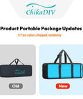 Comparison of old and new ChikaDIV product portable package with color update, showing two bags side-by-side.