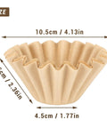 Unbleached 1-2 Cup Coffee Filters Pack Of 50 For Small Basket Style Pour Over And Drip Coffee Makers Eco Friendly Natural Brown Paper