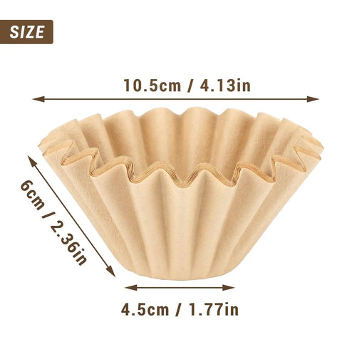 Unbleached 1-2 Cup Coffee Filters Pack Of 50 For Small Basket Style Pour Over And Drip Coffee Makers Eco Friendly Natural Brown Paper