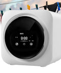 Slick Portable Washer And Dryer Combo Featuring Stainless Steel Drum Wall Mounted Design Self Cleaning Tub Auto Drain System Perfect For Dorms Apartments Or Tiny Spaces No Sweat Laundry Days Ahead, displaying smart screen and compact design.