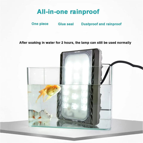 JUDYSSY Led Floodlight Outdoor Super Bright in water, showing waterproof design with decorative fish.