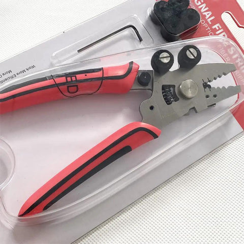 9-In-1 Fiber Stripping Tool With Rotatable And Replaceable Parts, Cleaning Cotton Included, Pro Grade Fiber Optic Pliers, Easy-To-Use Cutting And Stripping, Model ZSQ-09, 1 Piece