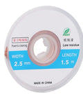 5Pcs Copper Desoldering Wick Solder Sucker Wire For Fast PCB Cleanup, spool with measurements visible, made in China label