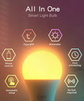 Four Pack Smart LED Bulbs With WiFi That Work Great With Alexa And Google Home, warm light, Tuya app, dimmable features