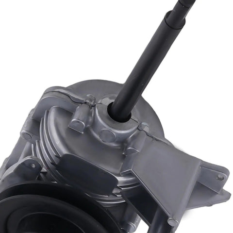 Beefed Up Transmission Assembly For Toro Timemaster 30 Inch Mowers Replacement Replaces 131-9665 120-5211 127-0656 130-2388 130-6670 With Pulley Included Heavy Duty Gearbox Upgrade, gray metal gearbox with shaft