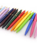 Various colored pens including Ultra Smooth Oil Based Ballpoint Pen With Ultra Low Viscosity Mach Ball Ink 0.5mm Extra Fine Tip Forest Green Retro