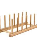 Slick Countertop Space Saver Bamboo Dish Rack And Vertical Plate Lid Organizer Holds Six Cutting Boards And Cups Books kitchen organizer in bamboo.
