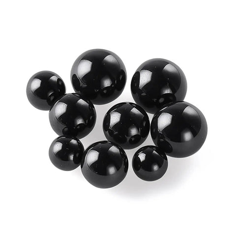 G5 Precision Silicon Nitride Ceramic Ball Bearings 50 Piece Set 15.875 Millimeter Diameter smooth black polished balls