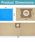 Dimensions of Pack Of 12 19-3100 Vacuum Bags For 5 To 6 Gallon Wet Dry Shop Vacuums With Reusable 19-1500 Filter Bags Combo
